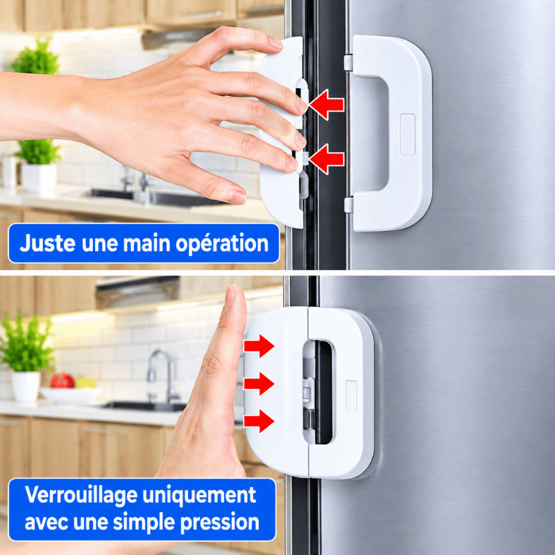 🔒 Verrou de Sécurité Universel – Frigo, Placards & Armoires