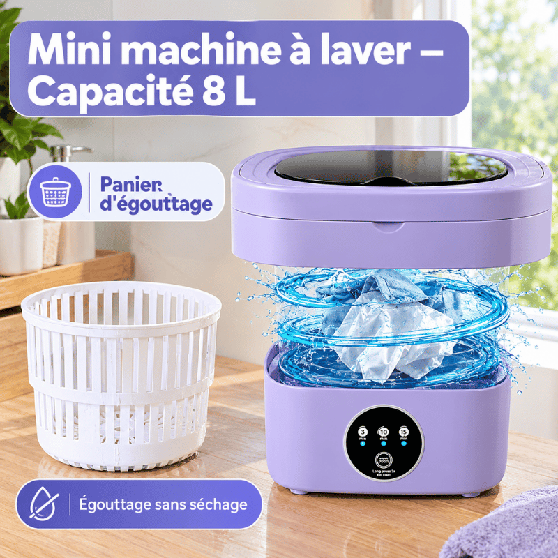 Mini Machine à Laver Portable 12L – Pliable & Multifonction