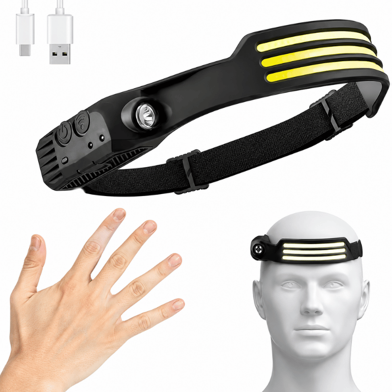 Lampe Frontale LED 6 Modes – Ultra-Puissante & Rechargeable