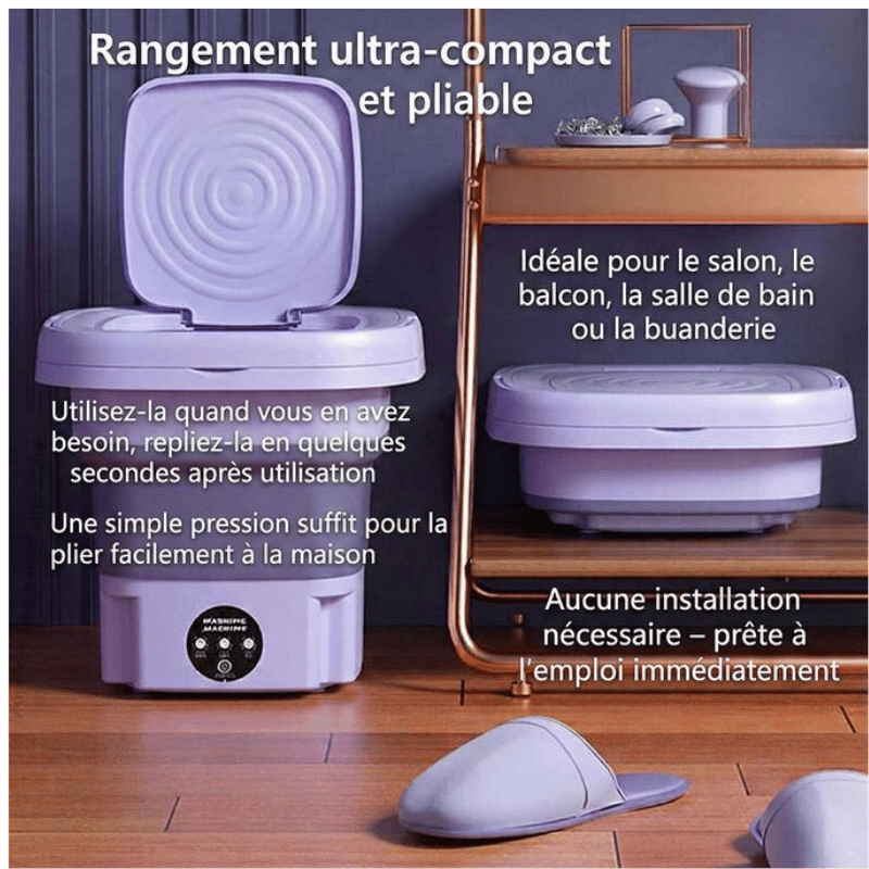 Mini Machine à Laver Portable 12L – Pliable & Multifonction