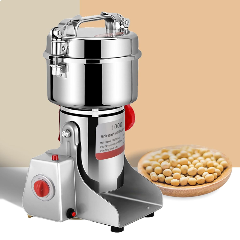 1 KG – Moulin à Grains Électrique Professionnel en Acier Inoxydable à 3 Lames Haute Vitesse