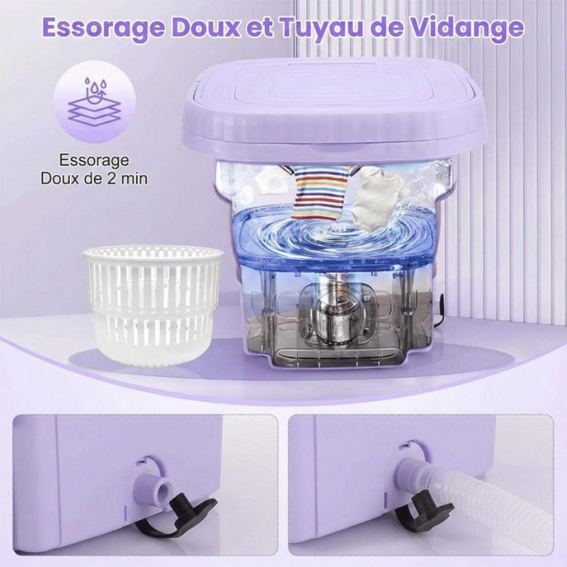 Mini Machine à Laver Portable 12L – Pliable & Multifonction