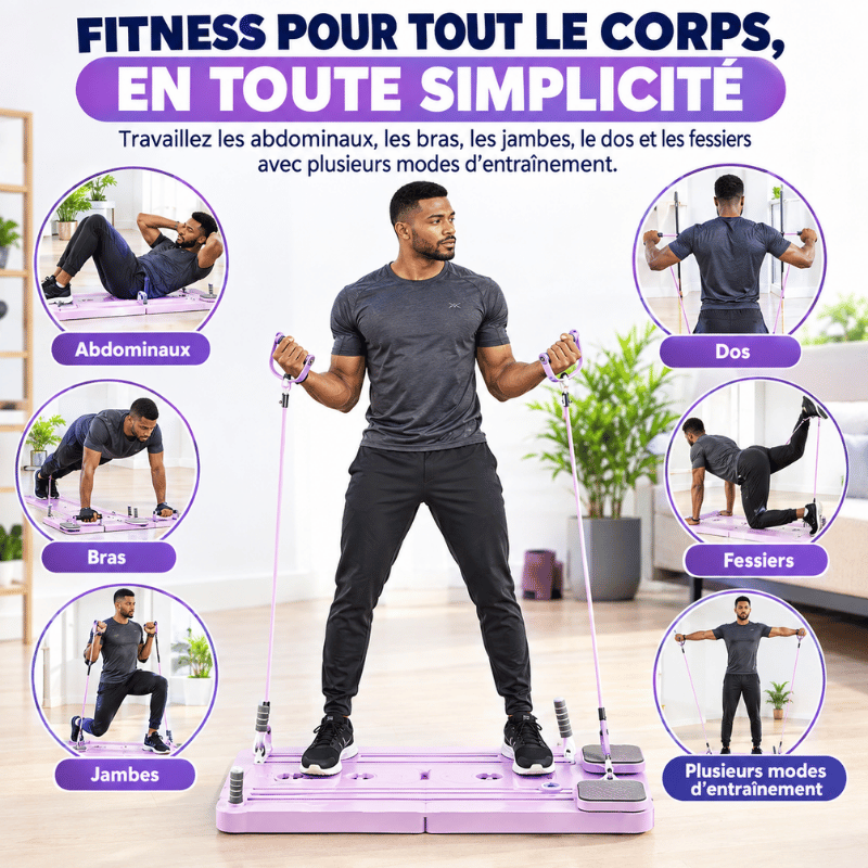 Planche de Fitness Pliable Multifonction 4 en 1