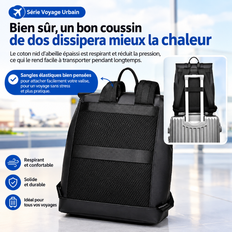 Sac à dos professionnel imperméable haut de gamme en cuir PU pour ordinateur portable, sac à dos scolaire de luxe à motif géométrique