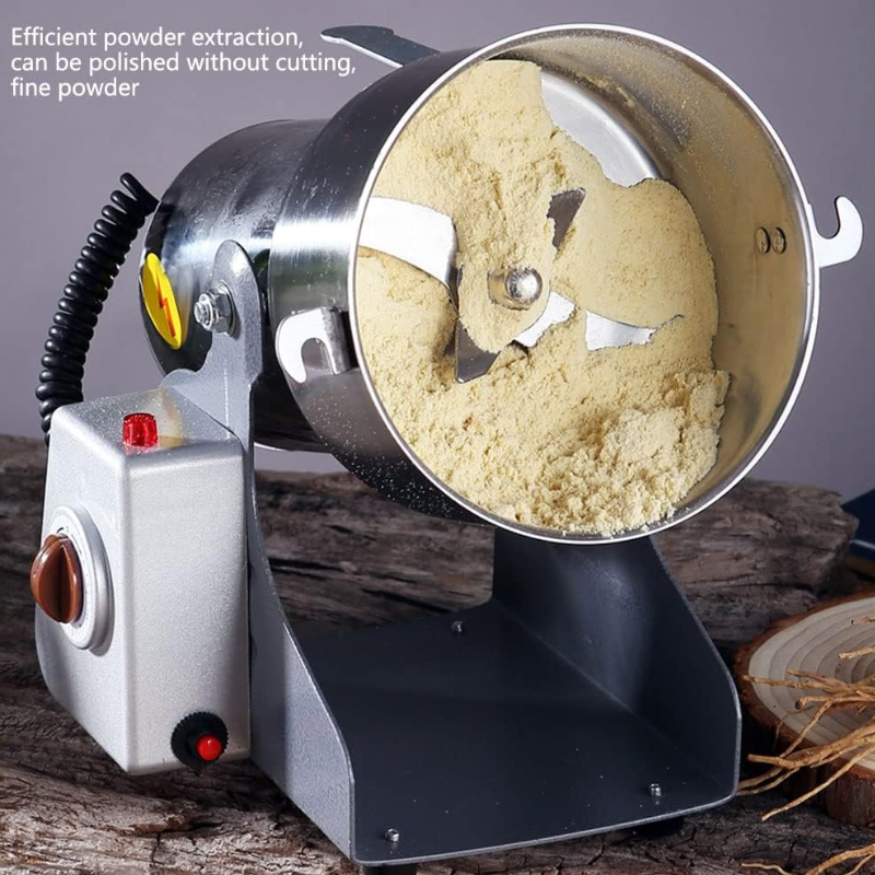 2 KG Moulin À Grains Électrique Acier Inoxydable Moulin À Céréales Swing Type Machine De Meulage À 3 Lames Haute Vitesse Moulin A Farine