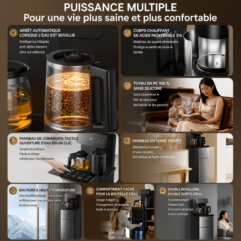 💧Fontaine à Eau Intelligente Premium Chaud & Froid avec Télécommande – Double Sortie & Affichage Digital