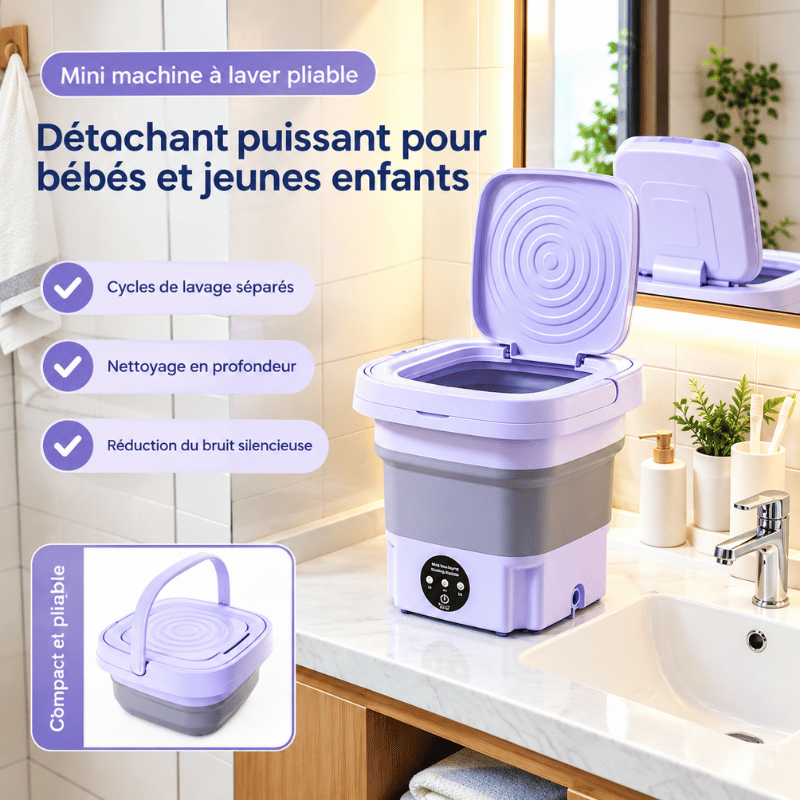 Mini Machine à Laver Portable 12L – Pliable & Multifonction