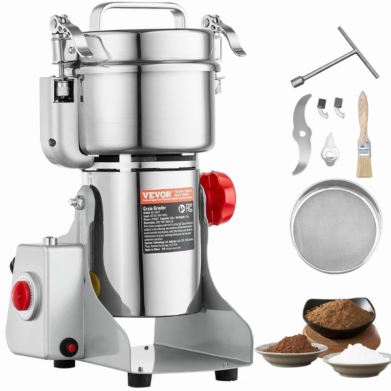 500g Moulin À Grains Électrique Acier Inoxydable Moulin À Céréales Swing Type Machine De Meulage À 3 Lames Haute Vitesse Moulin A Farine