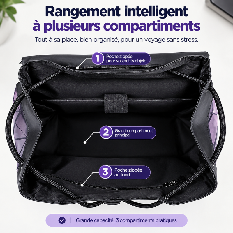 Sac à dos professionnel imperméable haut de gamme en cuir PU pour ordinateur portable, sac à dos scolaire de luxe à motif géométrique