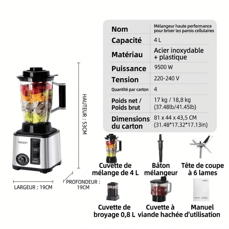 Mixeur Multifonction 8-en-1 – Puissant & Polyvalent