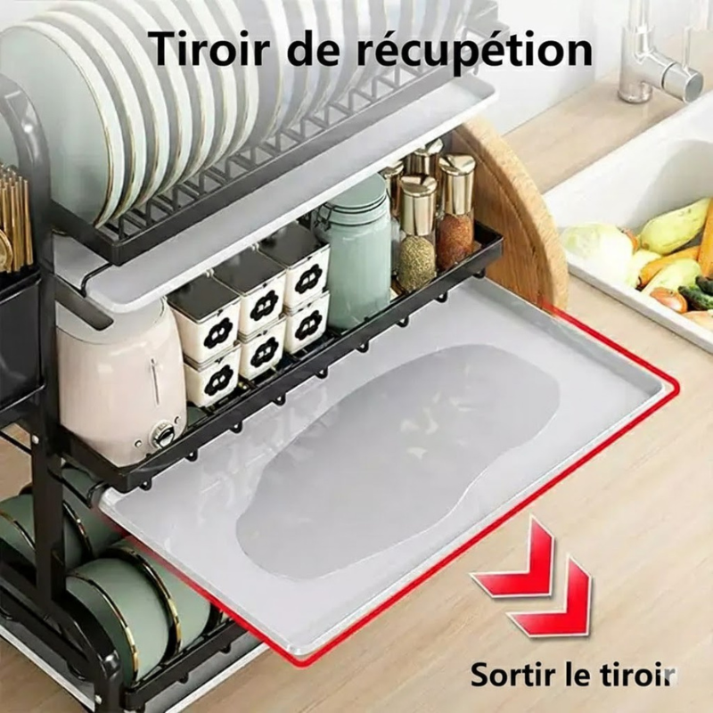 Égouttoir Vaisselle en Fer 3 Niveaux