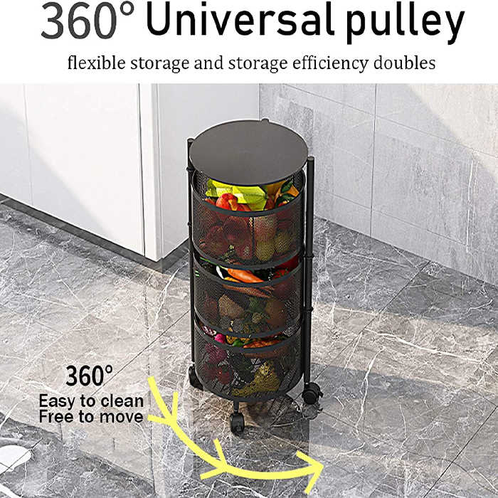 Étagère de cuisine rotative 4 niveaux