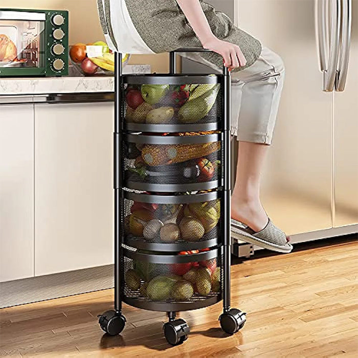 Étagère de cuisine rotative 4 niveaux