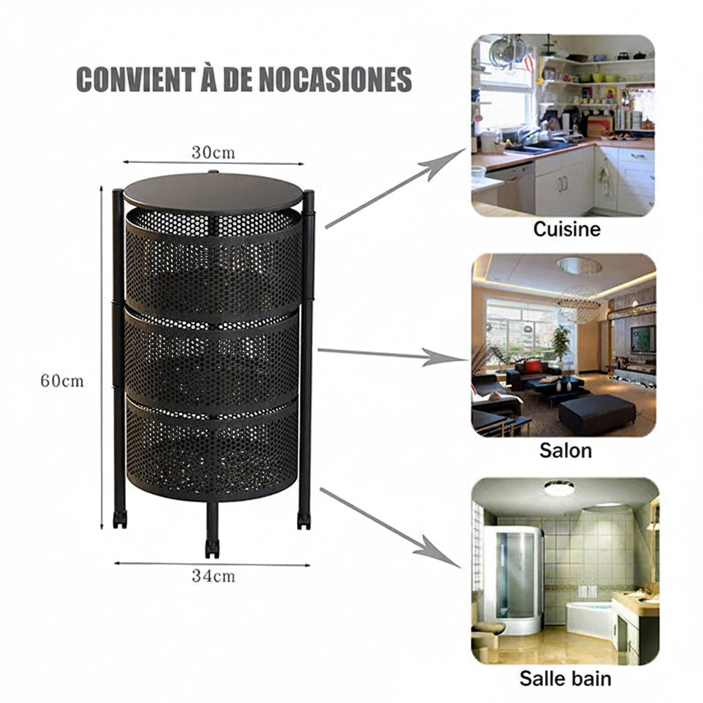 Étagère de cuisine rotative 5 niveaux