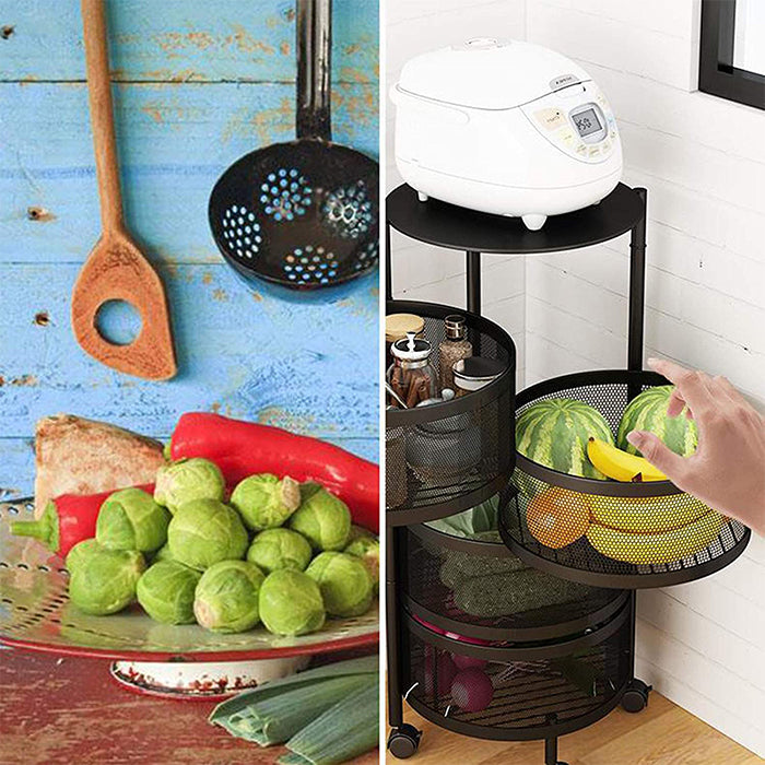 Étagère de cuisine rotative 4 niveaux