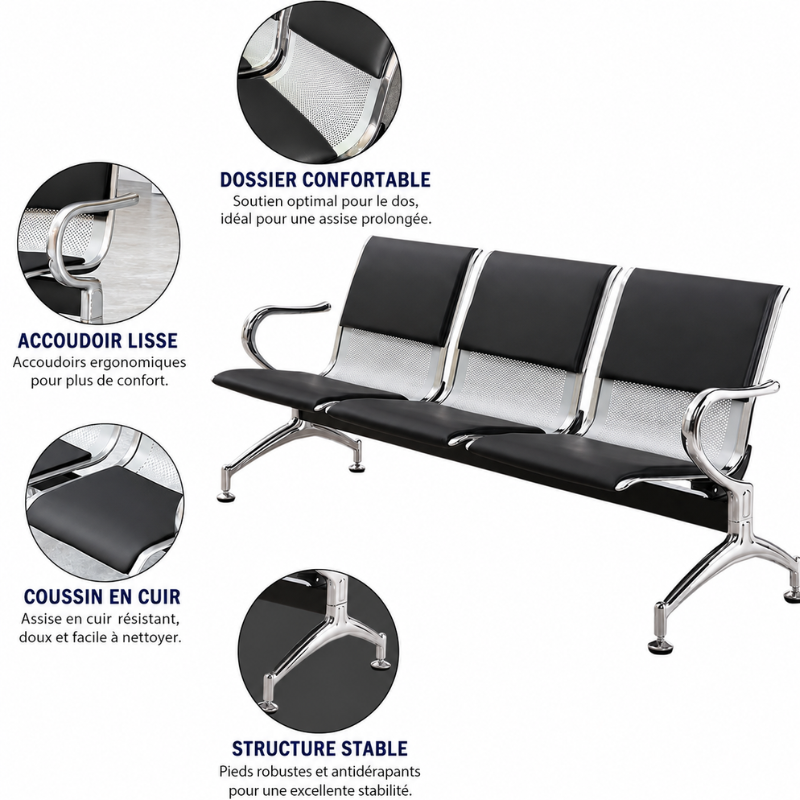 Chaise d’Attente Prestige 3 Places 1M75