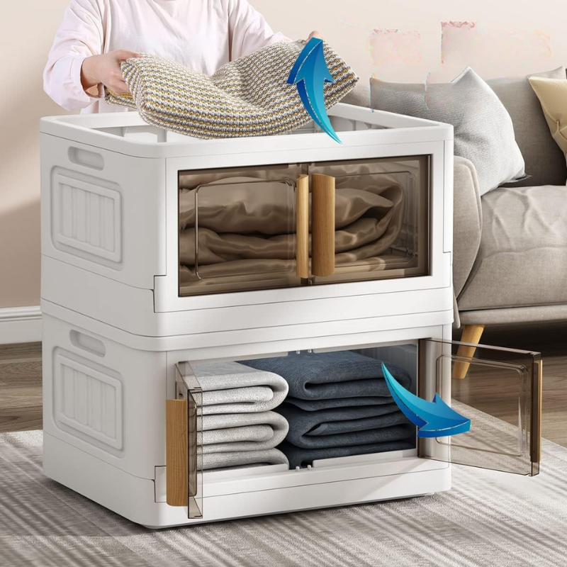 Armoire de Rangement Anti-Poussière à 5 Étages avec Roulettes