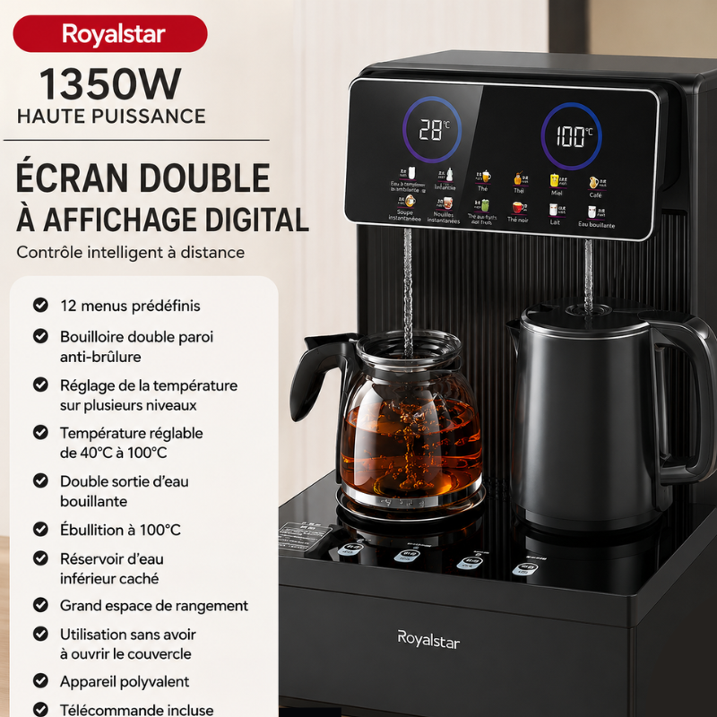 💧Fontaine à Eau Intelligente Premium Chaud & Froid avec Télécommande – Double Sortie & Affichage Digital