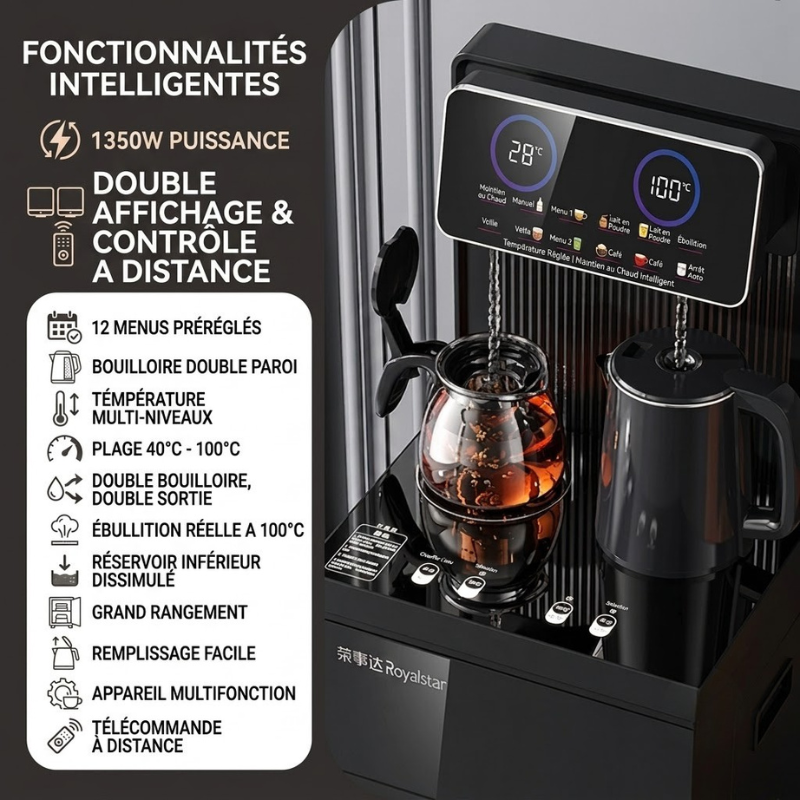 💧Fontaine à Eau Intelligente Premium Chaud & Froid avec Télécommande – Double Sortie & Affichage Digital