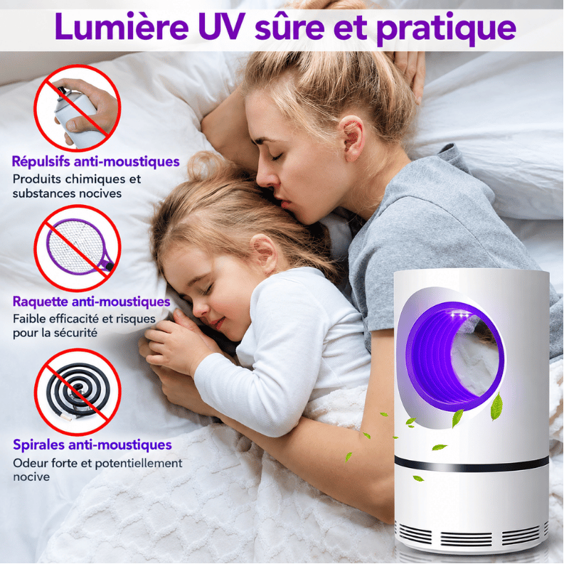 Lampe Anti-Moustiques UV LED à aspiration .